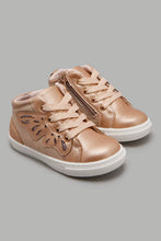 تنزيل الصورة على معرض الصور، Redtag-Pink-With-Butterfly-Trim-High-Top-Ankle-Boots-Infant-Girls-1 to 3 Years