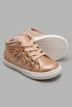 تنزيل الصورة على معرض الصور، Redtag-Pink-With-Butterfly-Trim-High-Top-Ankle-Boots-Infant-Girls-1 to 3 Years
