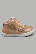 تنزيل الصورة على معرض الصور، Redtag-Pink-With-Butterfly-Trim-High-Top-Ankle-Boots-Infant-Girls-1 to 3 Years