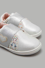 Load image into Gallery viewer, Redtag-Silver-Floral-Print-Sneaker-Character,-Colour:Silver,-Filter:Girls-Footwear-(1-to-3-Yrs),-ING-Casual-Shoes,-New-In,-New-In-ING-FOO,-Non-Sale,-W21B-Infant-Girls-1 to 3 Years