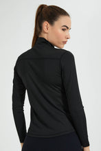 Load image into Gallery viewer, Redtag-Black-Zip-Up-Sweatshirt-Colour:Black,-Filter:Women's-Clothing,-New-In,-New-In-Women,-Non-Sale,-Section:Women,-W21B,-Women-Sweatshirts-Women's-