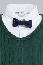 تنزيل الصورة على معرض الصور، Redtag-Green-Pull-Over-With-Shirt-And-Bow-Casual-Set-Sets-Infant-Boys-3 to 24 Months