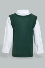 تنزيل الصورة على معرض الصور، Redtag-Green-Pull-Over-With-Shirt-And-Bow-Casual-Set-Sets-Infant-Boys-3 to 24 Months