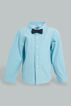 تنزيل الصورة على معرض الصور، Redtag-Navy-Pull-Over-With-Shirt-And-Bow-Casual-Set-Sets-Infant-Boys-3 to 24 Months