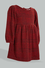 Load image into Gallery viewer, Redtag-Checkered-Dress-Colour:Burgundy,-Filter:Infant-Girls-(3-to-24-Mths),-Infant-Girls-Dresses,-New-In,-New-In-ING,-Non-Sale,-Section:Kidswear,-W21B-Infant-Girls-3 to 24 Months