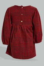 Load image into Gallery viewer, Redtag-Checkered-Dress-Colour:Burgundy,-Filter:Infant-Girls-(3-to-24-Mths),-Infant-Girls-Dresses,-New-In,-New-In-ING,-Non-Sale,-Section:Kidswear,-W21B-Infant-Girls-3 to 24 Months