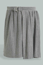 Load image into Gallery viewer, Redtag-Grey/Black-Tweed-Pleated-Skirts-Skirts-Senior-Girls-9 to 14 Years