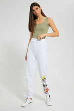 Load image into Gallery viewer, Redtag-White-Powerpuff-Print-Jogger-Joggers-Women's-