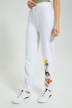 Load image into Gallery viewer, Redtag-White-Powerpuff-Print-Jogger-Joggers-Women's-