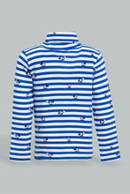 تنزيل الصورة على معرض الصور، Redtag-Navy-Mickey-Mouse-Printed-High-Neck-Tshirt-Character-Infant-Boys-3 to 24 Months