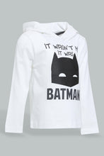 Load image into Gallery viewer, Redtag-White-Batman-Hoody-Tshirt-Long-Sleeves-Infant-Boys-3 to 24 Months