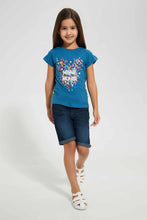 تنزيل الصورة على معرض الصور، Redtag-Navy-Minnie-Mouse-Tee-Blouses-Girls-2 to 8 Years