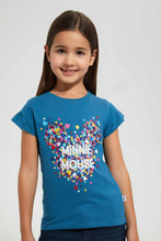 تنزيل الصورة على معرض الصور، Redtag-Navy-Minnie-Mouse-Tee-Blouses-Girls-2 to 8 Years