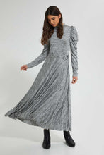 Load image into Gallery viewer, Redtag-Grey-Belted-Pleated-Skirt-Midi-Dress-Dresses-Women's-