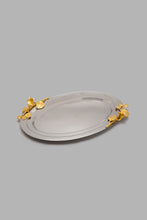 تنزيل الصورة على معرض الصور، Redtag-Silver-Hammered-Oval-Tray-Trays-Home-Dining-