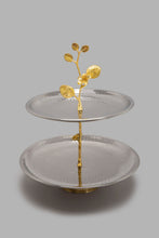 Load image into Gallery viewer, Redtag-Silver-Hammered-2-Tier-Serving-Dish-Serving-Dish-Home-Dining-