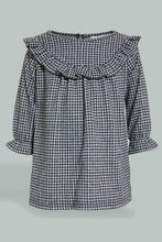 Load image into Gallery viewer, Redtag-Ing-Frilled-Houndstooth-Dress-Dresses-Infant-Girls-3 to 24 Months