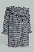 Load image into Gallery viewer, Redtag-Ing-Frilled-Houndstooth-Dress-Dresses-Infant-Girls-3 to 24 Months