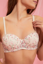 Load image into Gallery viewer, Redtag-Ivory-Floral-Printed/Pink/Grey-Plain-Padded-Balconette-Bra-(3-Pack)-Colour:Assorted,-Filter:Women's-Clothing,-New-In,-New-In-Women,-Non-Sale,-Section:Women,-W21B,-Women-Bras-Women's-