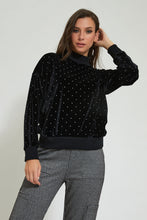 Load image into Gallery viewer, Black Studded Sweatshirt
