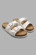 Load image into Gallery viewer, Redtag-Strappy-Buckle-Comfort-Mule-Character,-Colour:White,-Filter:Women's-Footwear,-New-In,-New-In-Women-FOO,-Non-Sale,-W21B,-Women-Flip-Flops-Women's-