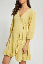 Load image into Gallery viewer, Redtag-Print-Wrap-Skater-Short-Dress-Dresses-Women's-