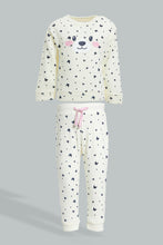 تنزيل الصورة على معرض الصور، Redtag-Cream-Printed-Jogsuit-Colour:Cream,-Filter:Infant-Girls-(3-to-24-Mths),-Infant-Girls-Sets,-New-In,-New-In-ING,-Non-Sale,-Section:Kidswear,-W21B-Infant-Girls-3 to 24 Months