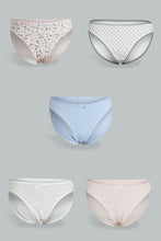 Load image into Gallery viewer, Redtag-Assorted-Print/Plain-Bikini-Briefs-(5-Pack)-365,-Colour:Assorted,-Filter:Women's-Clothing,-New-In,-New-In-Women,-Non-Sale,-Section:Women,-Women-Briefs-Women's-
