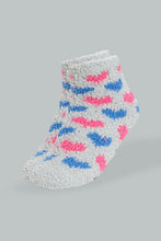 Load image into Gallery viewer, Redtag-Grey-Heart-Jacquard-Fluffy-Socks-365,-Colour:Grey,-Filter:Girls-(2-to-8-Yrs),-Girls-Socks,-IMP,-New-In,-New-In-GIR,-Non-Sale,-Section:Kidswear-Girls-