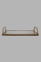 Load image into Gallery viewer, Redtag-Gold-Metal-Mirrored-Rectangular-Tray-Trays-Home-Decor-