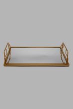 Load image into Gallery viewer, Redtag-Gold-Metal-Mirrored-Rectangular-Tray-Trays-Home-Decor-
