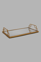 Load image into Gallery viewer, Redtag-Gold-Metal-Mirrored-Rectangular-Tray-Trays-Home-Decor-