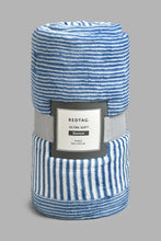 Load image into Gallery viewer, Redtag-Blue-Stripe-Print-Ultra-Soft-Blanket-(Single-Size)-Blankets-Home-Bedroom-