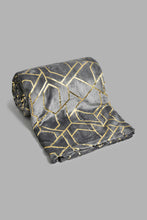 تنزيل الصورة على معرض الصور، Redtag-Grey-Geometric-Foil-Print-Ultra-Soft-Blanket-(Single-Size)-Blankets-Home-Bedroom-