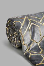 تنزيل الصورة على معرض الصور، Redtag-Grey-Geometric-Foil-Print-Ultra-Soft-Blanket-(Single-Size)-Blankets-Home-Bedroom-