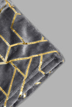 تنزيل الصورة على معرض الصور، Redtag-Grey-Geometric-Foil-Print-Ultra-Soft-Blanket-(Single-Size)-Blankets-Home-Bedroom-