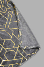 تنزيل الصورة على معرض الصور، Redtag-Grey-Geometric-Foil-Print-Ultra-Soft-Blanket-(Single-Size)-Blankets-Home-Bedroom-