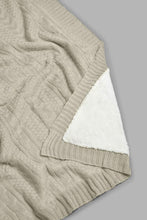 Load image into Gallery viewer, Redtag-Beige-Knit/Sherpa-Reversible-Throw-BED-PHANTASMAGORIA-3,-Colour:Beige,-Filter:Home-Bedroom,-HMW-BED-Throws,-New-In,-New-In-HMW-BED,-Non-Sale,-Section:Homewares,-W21B-Home-Bedroom-