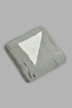 Load image into Gallery viewer, Redtag-Grey-Knit/Sherpa-Reversible-Throw-BED-PHANTASMAGORIA-3,-Colour:Grey,-Filter:Home-Bedroom,-HMW-BED-Throws,-New-In,-New-In-HMW-BED,-Non-Sale,-Section:Homewares,-W21B-Home-Bedroom-