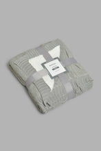Load image into Gallery viewer, Redtag-Grey-Knit/Sherpa-Reversible-Throw-BED-PHANTASMAGORIA-3,-Colour:Grey,-Filter:Home-Bedroom,-HMW-BED-Throws,-New-In,-New-In-HMW-BED,-Non-Sale,-Section:Homewares,-W21B-Home-Bedroom-