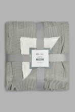 Load image into Gallery viewer, Redtag-Grey-Knit/Sherpa-Reversible-Throw-BED-PHANTASMAGORIA-3,-Colour:Grey,-Filter:Home-Bedroom,-HMW-BED-Throws,-New-In,-New-In-HMW-BED,-Non-Sale,-Section:Homewares,-W21B-Home-Bedroom-