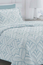 Load image into Gallery viewer, Redtag-Teal-Leaf-2-Piece-Bedspread-Set-
(Single-Size)-BED-PHANTASMAGORIA-2,-Colour:Teal,-Filter:Home-Bedroom,-HMW-BED-Bedspreads,-New-In,-New-In-HMW-BED,-Non-Sale,-Section:Homewares,-W21B-Home-Bedroom-