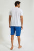 Redtag-White-T-Shirt-With-Flannel-Shorts-Set-Colour:White,-Filter:Men's-Clothing,-Men-Pyjama-Sets,-New-In,-New-In-Men,-Non-Sale,-Section:Men,-W21B-Men's-