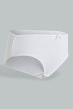 Load image into Gallery viewer, Redtag-White-5-Pc-Pack-1X1-Rib-Plain-Briefs-Boxers-Girls-2 to 8 Years