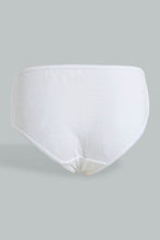 Load image into Gallery viewer, Redtag-White-5-Pc-Pack-1X1-Rib-Plain-Briefs-Boxers-Girls-2 to 8 Years