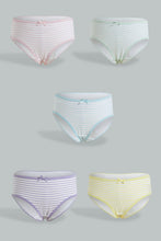 Load image into Gallery viewer, Redtag-Assorted-5-Pc-Pack-Striped-Briefs-Boxers-Girls-2 to 8 Years