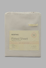 Load image into Gallery viewer, Redtag-Beige-Cotton-Fitted-Sheet-
(Single-Size)-Colour:Beige,-Filter:Home-Bedroom,-HMW-BED-Fitted-Sheets,-New-In,-New-In-HMW-BED,-Non-Sale,-Section:Homewares,-W21B-Home-Bedroom-