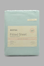 Load image into Gallery viewer, Redtag-Teal-Cotton-Fitted-Sheet-(Double-Size)-Fitted-Sheets-Home-Bedroom-
