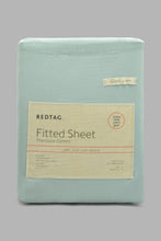 Load image into Gallery viewer, Redtag-Teal-Cotton-Fitted-Sheet-(Super-King-Size)-Fitted-Sheets-Home-Bedroom-