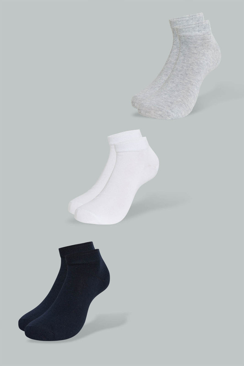 Redtag-Assorted-Ankle-Length-Socks,-3-Pc-Pack-Ankle-Socks-Men's-